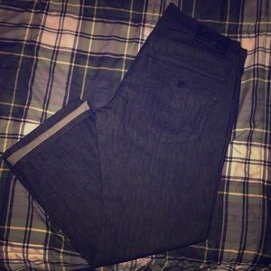 Men’s True Religion “Ricky” raw denim black jeans